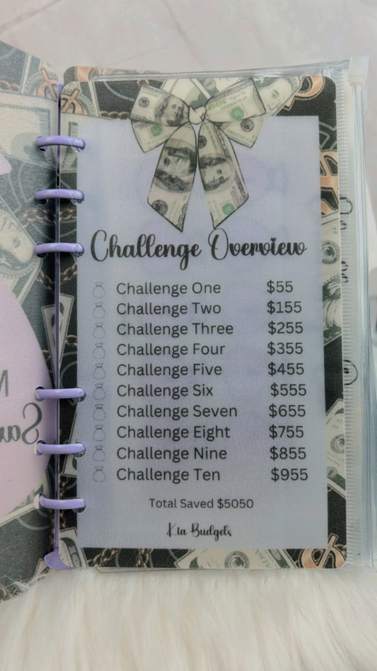 Purple Money Bag Savings Challenge Save $5050